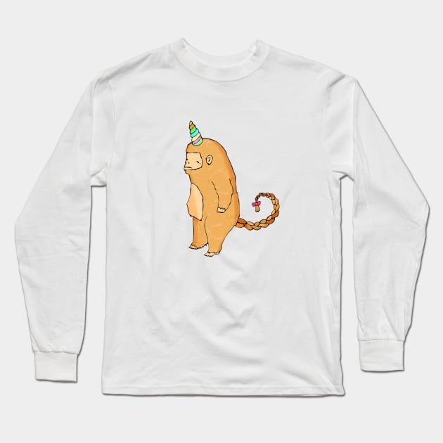 monkey unicorn Long Sleeve T-Shirt by meriall